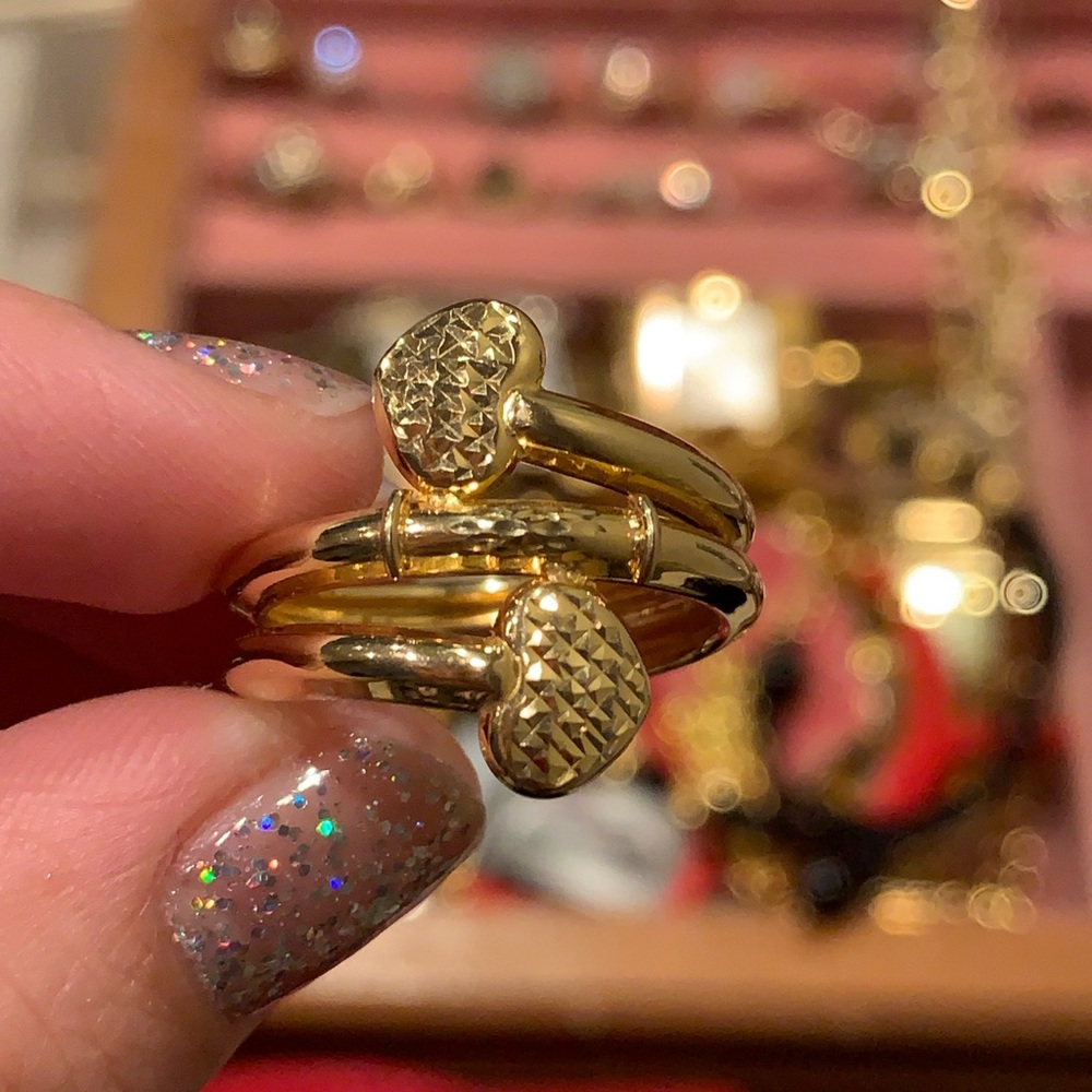 💍18k Solid Yellow Gold Ring Diamond Cut💍